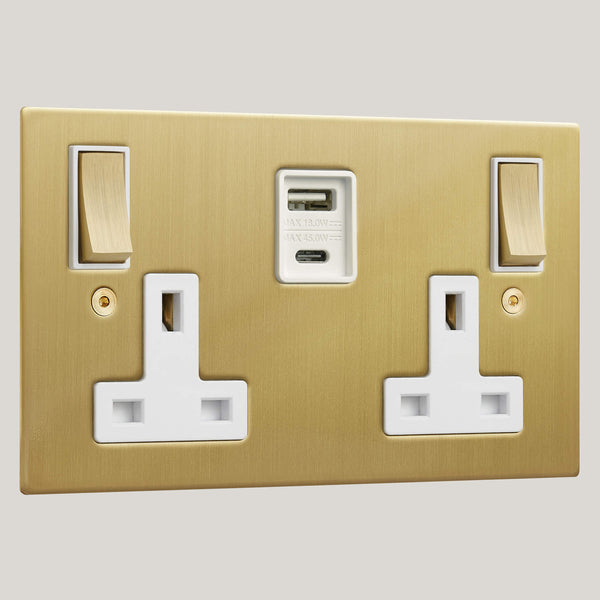 WHITE INSERTS/2G White-45W/Ambassador Square 2G White-45W/Satin Brass