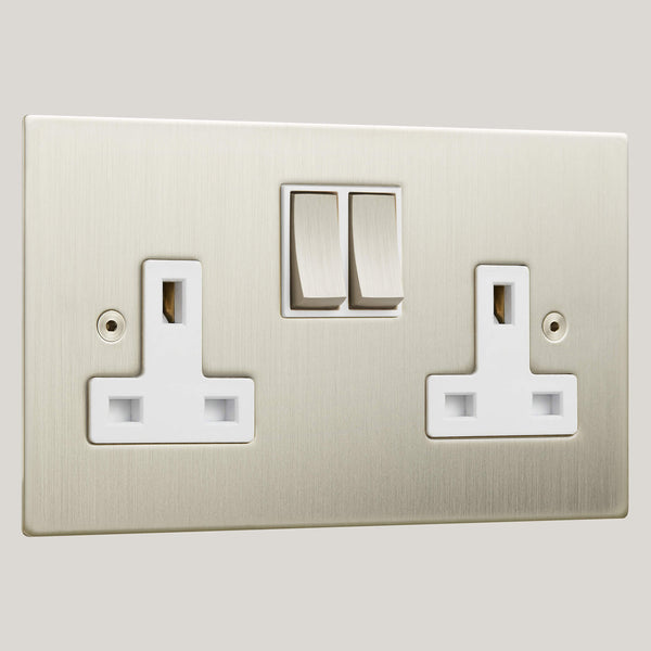White Inserts/2G White/Ambassador Square 2G White/Satin Nickel