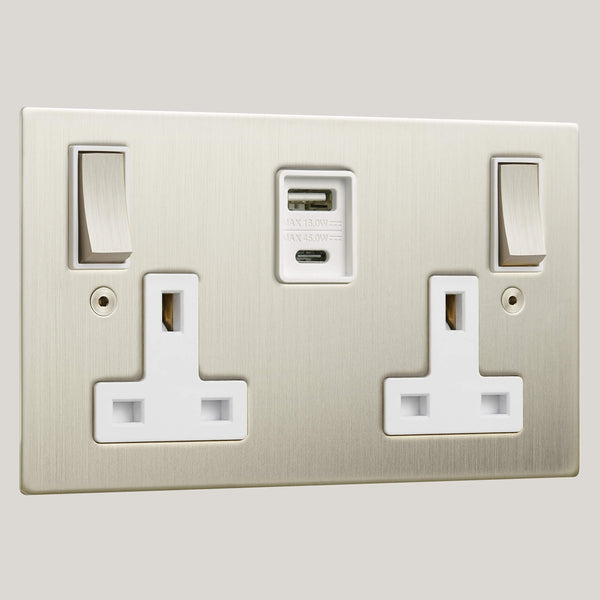 WHITE INSERTS/2G White-45W/Ambassador Square 2G White-45W/Satin Nickel
