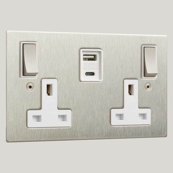WHITE INSERTS/2G White-45W/Ambassador Square 2G White-45W/Satin Stainless