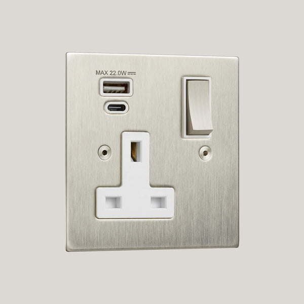 WHITE INSERTS/1G White-22W/Ambassador Square 1G White-22W/Satin Stainless