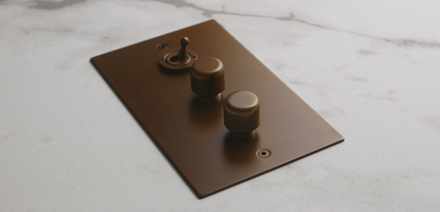 Combination switches Dimmer and rocker switch on one plate