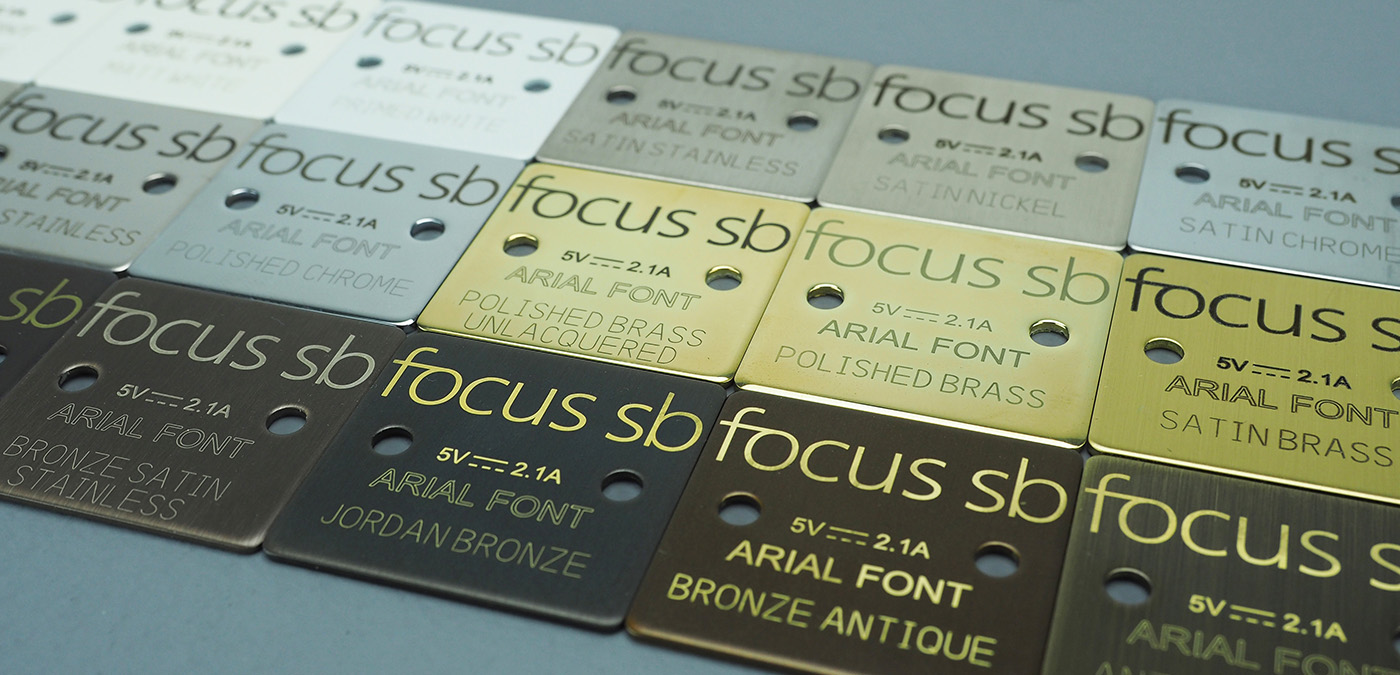 Laser marking service for metal switch plates Focus SB