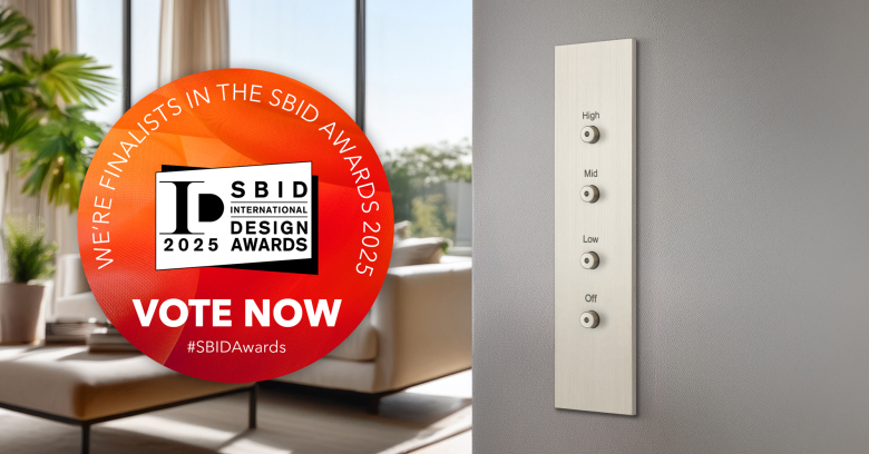 Renaissance architrave keypad switches, Roma finish with laser marked text.