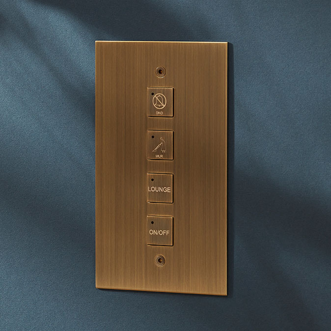 4-gang-vertical-LED-laser-marked-antique-brass-control-switches-Focus-SB