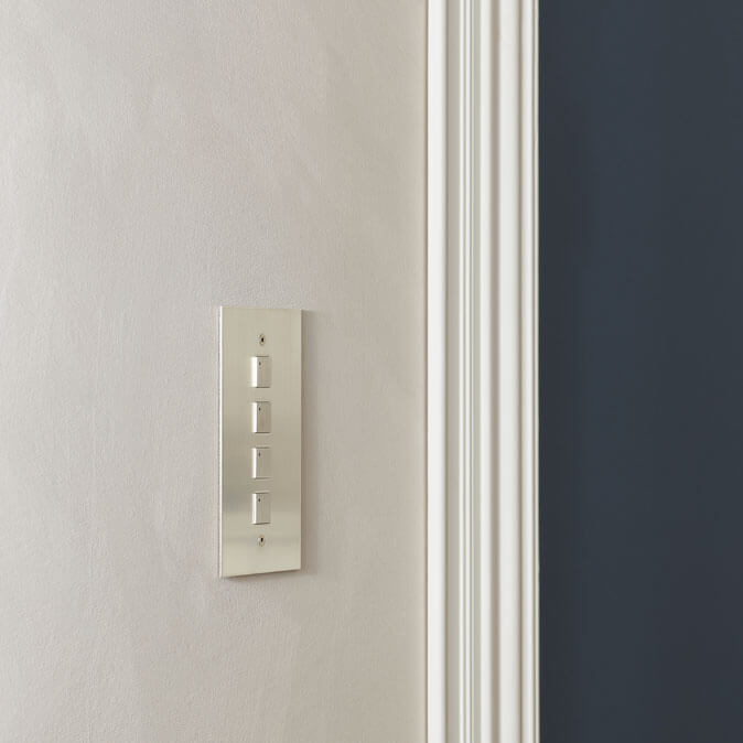 4-gang-2-buttons-LEDs-satin-brass-control-switches-Focus-SB