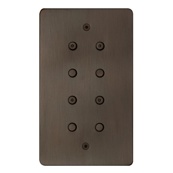8-gang-vertical-4-buttons-LED-chocolate-bronze-control-switches-Focus-SB