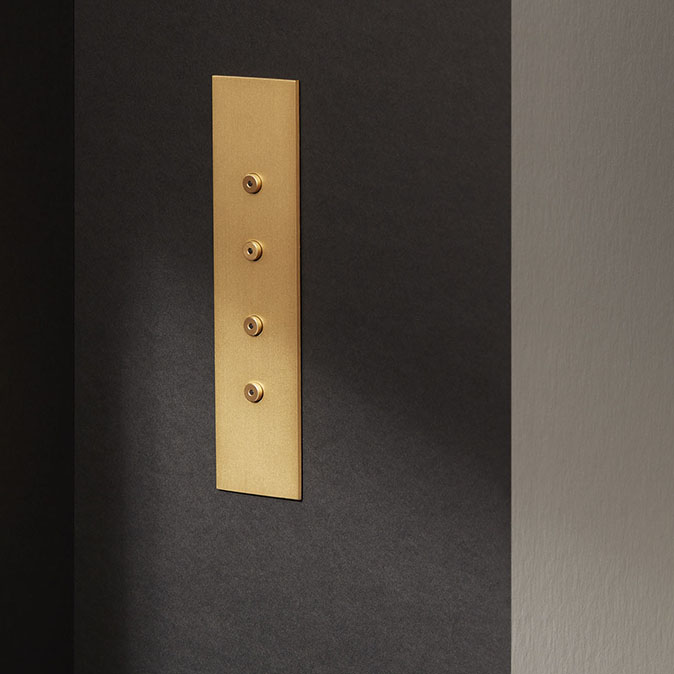 4G low-voltage round button architrave keypad switch with LED Ochre