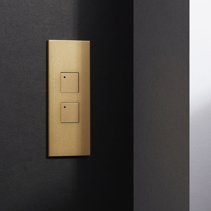 2G low-voltage square button architrave keypad switch with LED Ochre